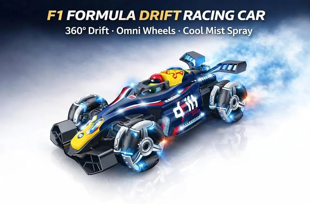 4x4 Formula F1 RiseX Stunt Drift RC Smoke Car with Remote Controller
