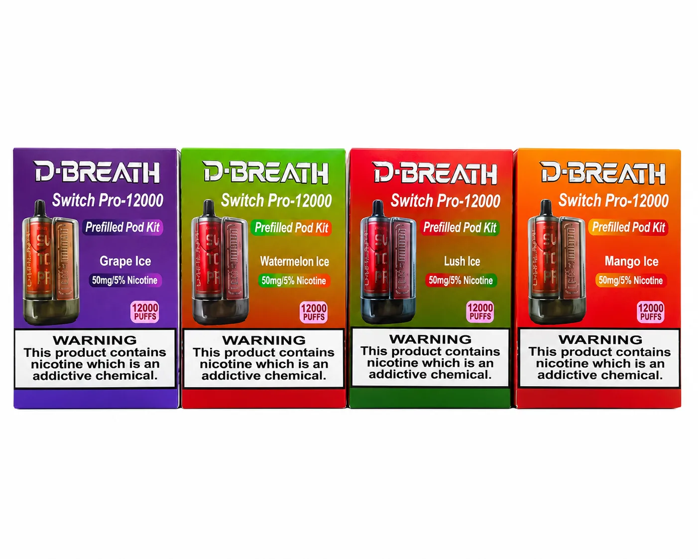 D-BREATH Switch Pro-12000 Prefilled Pod Kit 12000 Puffs Disposable Vape Multiple Flavors