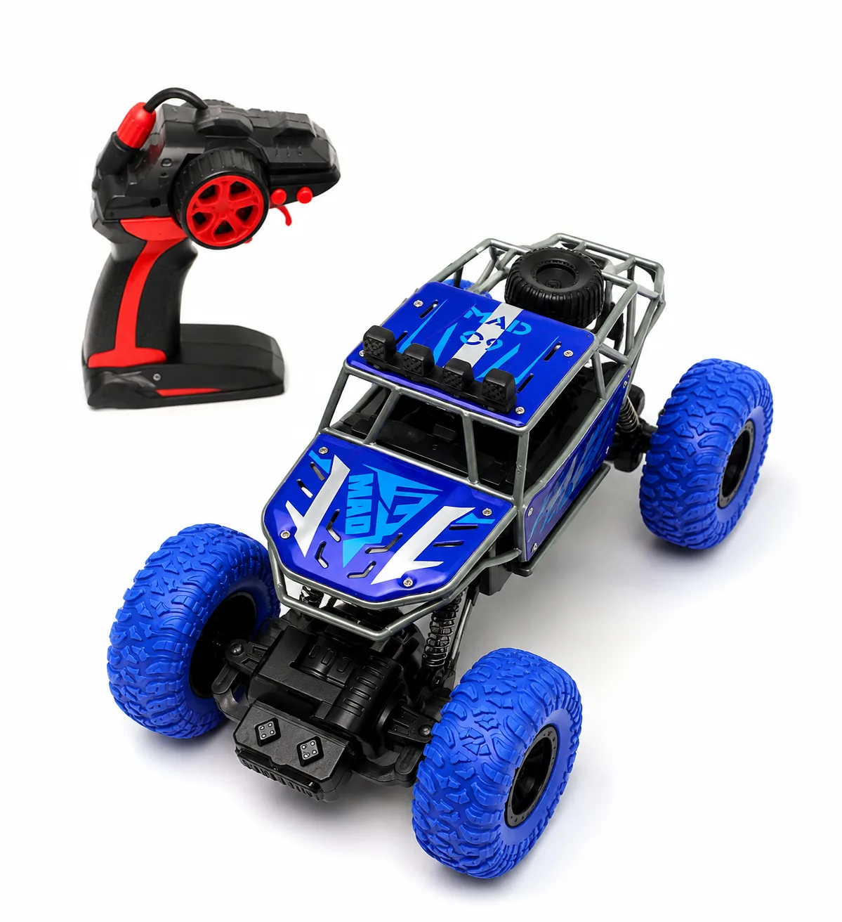 MAD CITY High-Speed RC Rock Crawler Off-Road Remote Control Car with 2.4GHz Remote Controller Blue